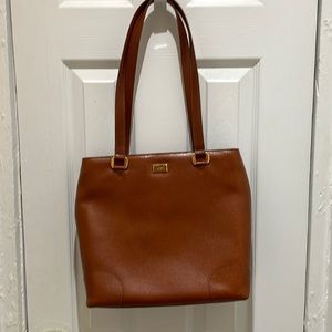 Gianfranco Ferre Cognac Brown Leather Shoulder Tote